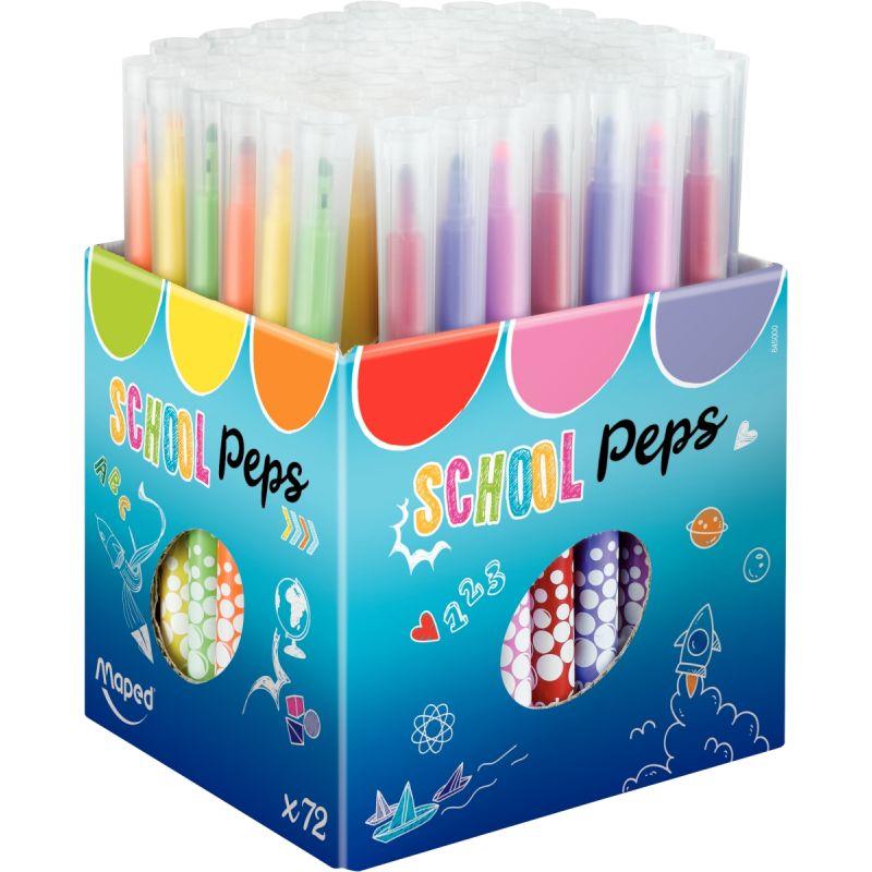Image de  Pot de 72 feutres Schoolpeps assortis 