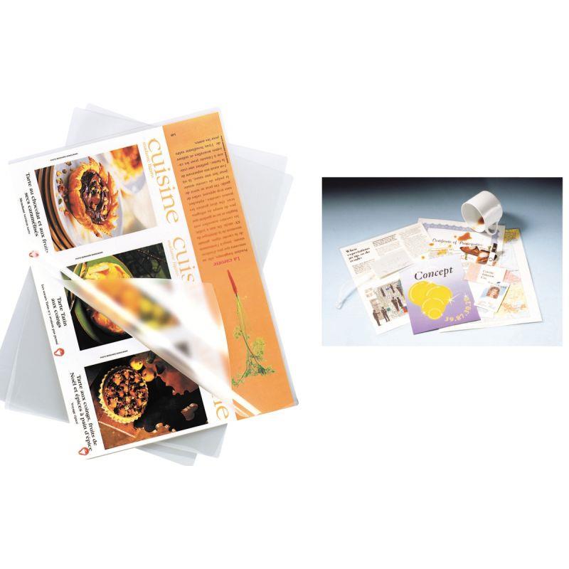 Image de  Boite de 100 pochettes à plastifier format 216x303mm pour document A4 ép 125µ 