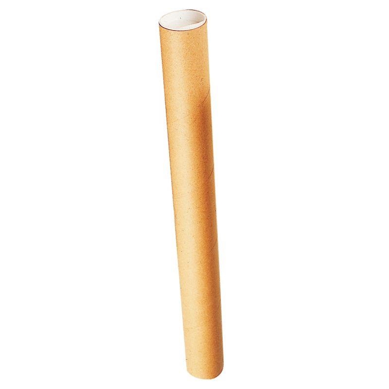 Image de  Tube en carton diamètre 8cm longueur 73cm avec 2 embouts 