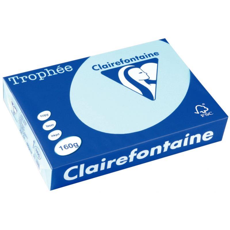 Image de  Paquet de 250 feuilles format A4 160g bleu alizé CLAIREFONTAINE 