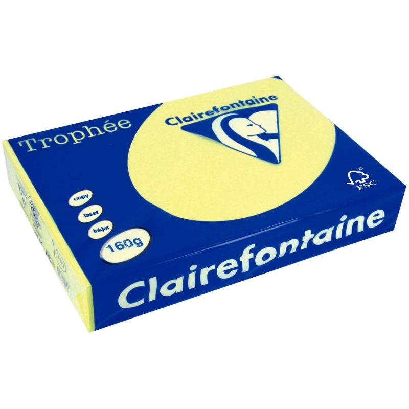Image de  Paquet de 250 feuilles format A4 160g jonquille CLAIREFONTAINE 