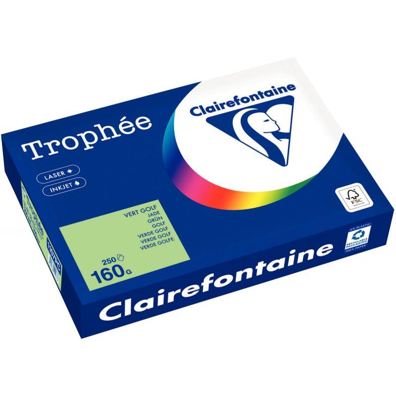 Image de  Paquet de 250 feuilles format A4 160g vert golf CLAIREFONTAINE 