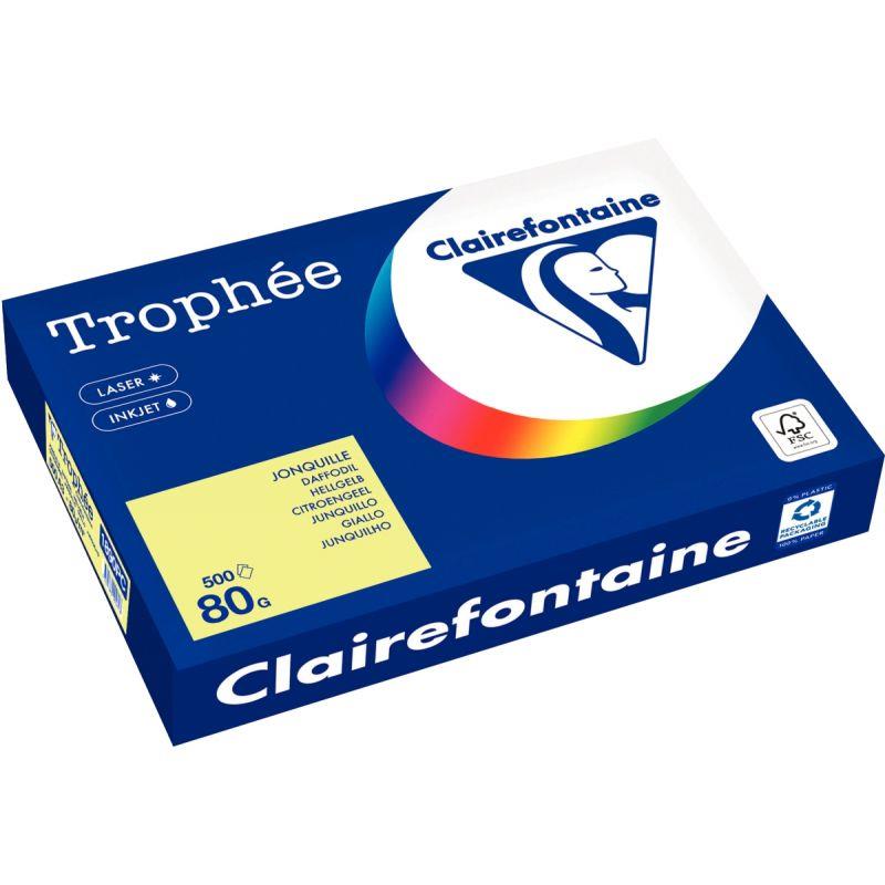 Image de  Ramette de 500 feuilles format A3 80g jonquille CLAIREFONTAINE 