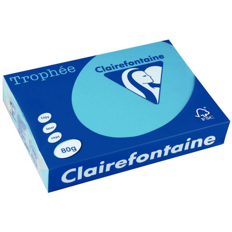 Image de  Ramette de 500 feuilles format A3 80g bleu turquoise CLAIREFONTAINE 