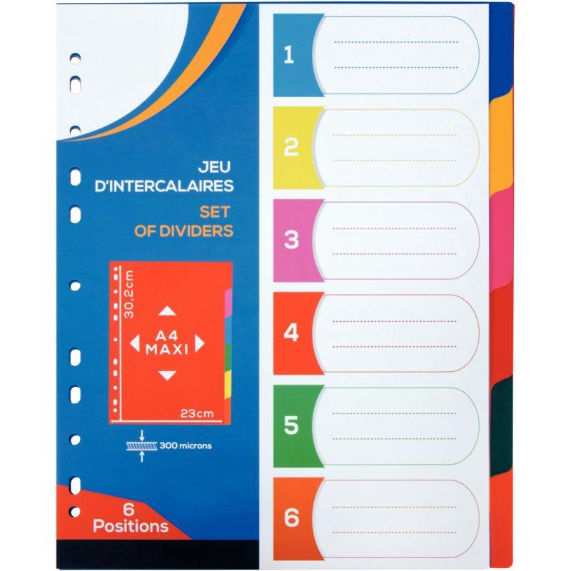 Image de  Jeu de 6 intercalaires en polypropylène 30/100ème, format A4+ 