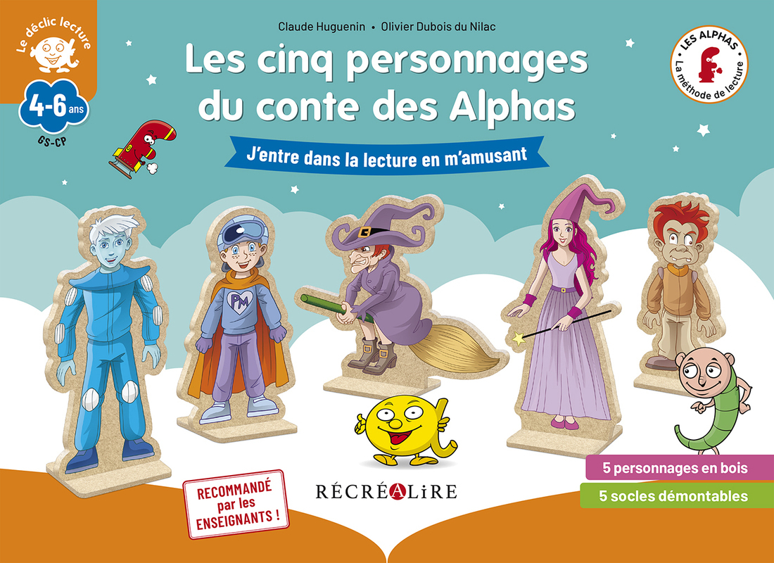 Ref. 3700686104395, Les cinq personnages du conte des alphas - nouvelle édition en bois, marque RECREALIRE