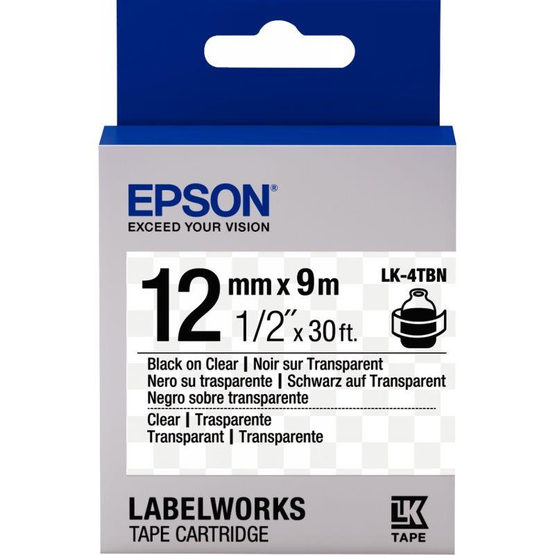Image de  Recharge EPSON LK  12mmx9m noir/transparent 