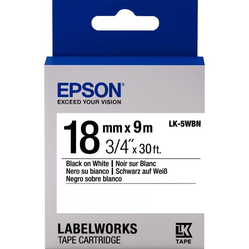 Image de  Recharge EPSON LK 18mmx9m noir/blanc 