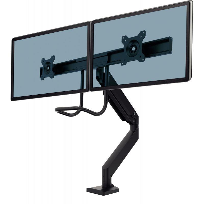 Image de  Bras porte-écran double à barre transversale Eppa noir 