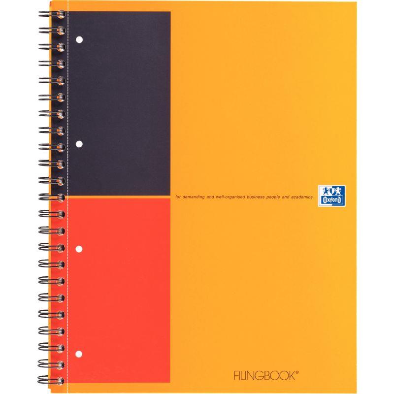 Image de  Cahier à reliure intégrale FILINGBOOK format A4+ ligné 6 mm, 200 pages perforées 