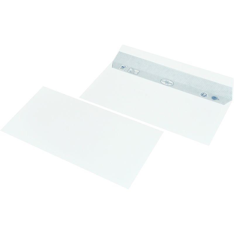 Image de  Boite de 500 enveloppes blanches velin 110x220mm 90g bande siliconée 