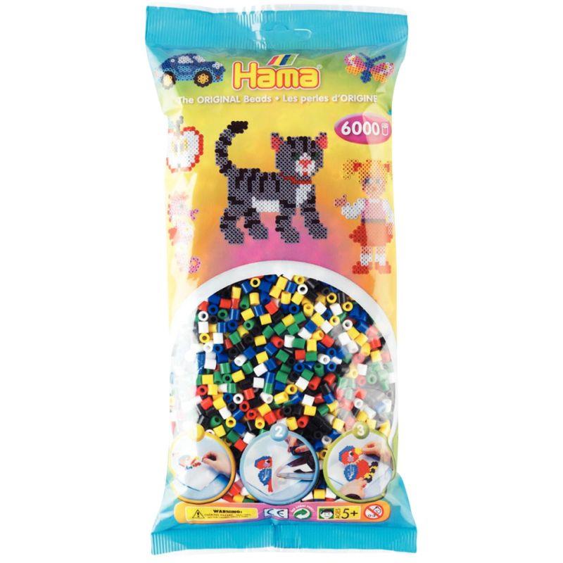 Image de  Sachet de 6 000 perles Hama à repasser taille midi vive 