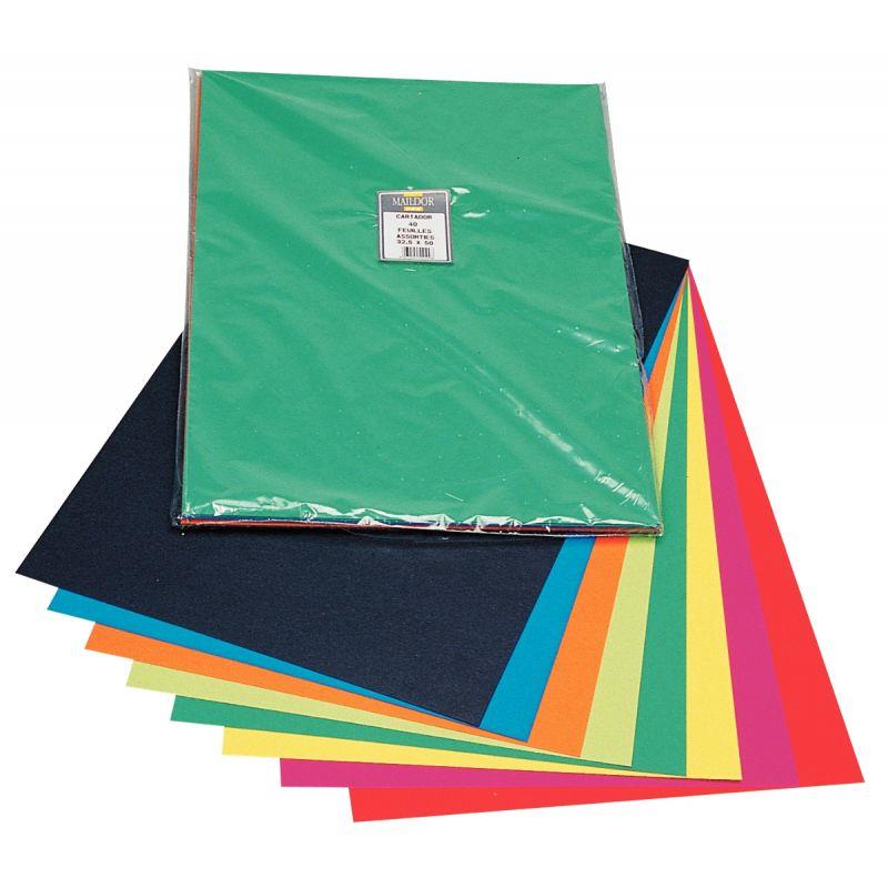 Image de  Paquet de 40 feuilles CARTADOR 270g 50x32,5cm assortis 