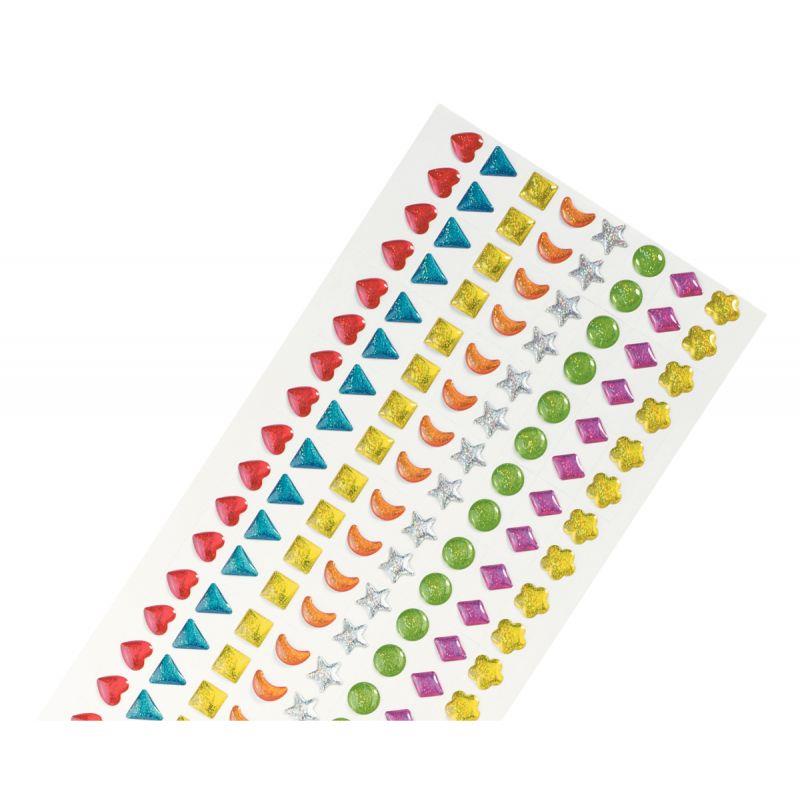 Image de  Pochette de 320 pierres Époxy adhésives formes géométriques couleurs assorties 