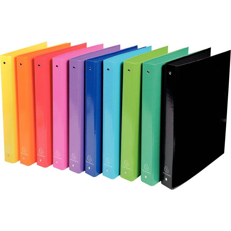Image de  Carton de 10 classeurs 4 anneaux en carte pelliculée IDERAMA, format A4, dos 4 cm, coloris assortis 