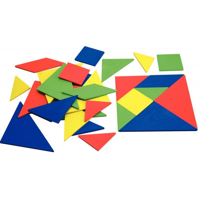 Image de  Lot de 4 tangrams en re-plactic 4 couleurs assorties 