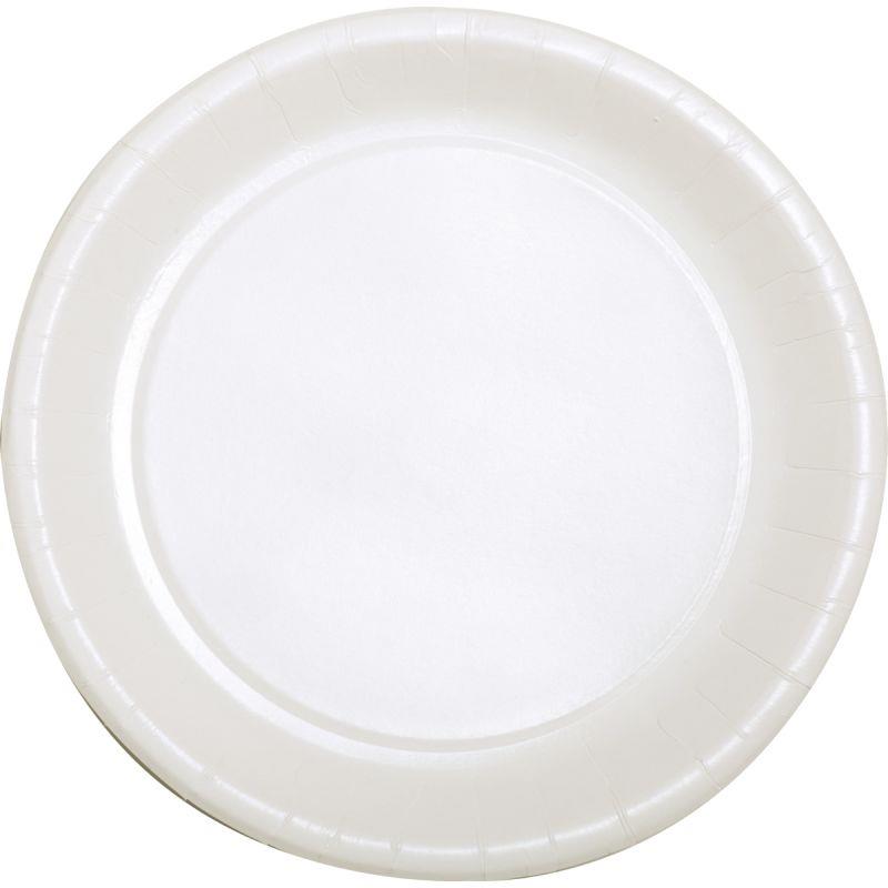 Image de  Paquet de 50 assiettes en carton diamètre 22cl blanches 