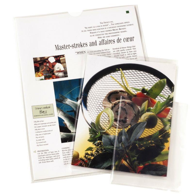 Image de  Lot de 10 étuis en PVC 14/100ème pour classer un format A6 10,5 x 14,8 cm 