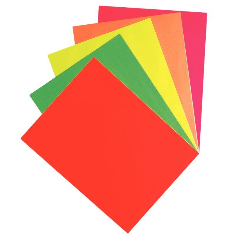 Image de  Paquet de 50 feuilles affiche 90g format A4 5 couleurs fluo 