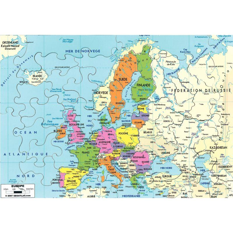 Image de  Puzzle en bois d''environ 50 pièces, la carte de l''Europe 
