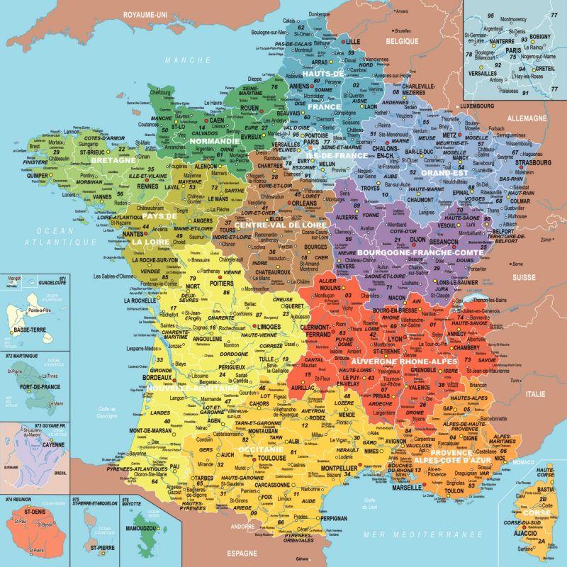 Image de  Puzzle en bois d''environ 100 pièces, la carte des départements de France 