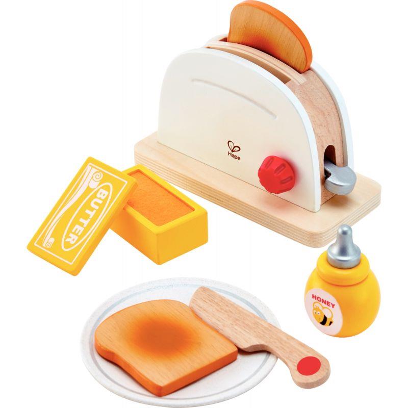 Image de  Toaster en bois blanc et accessoires 