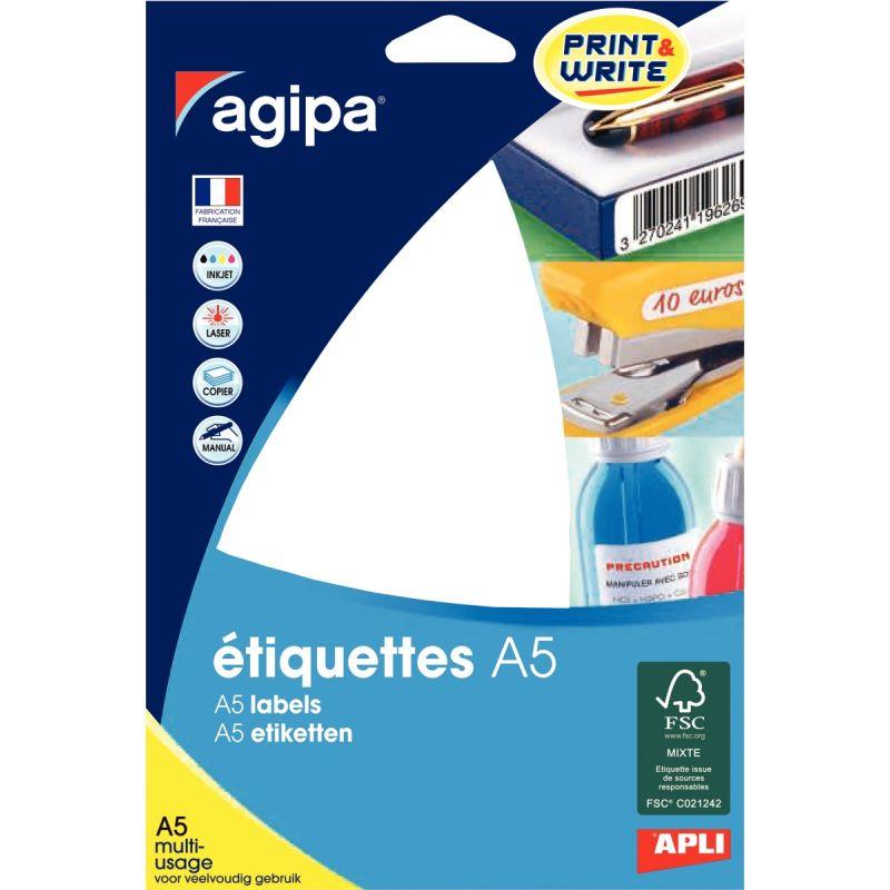 Image de  Etui de 48 étiquettes multi-usages blanches 133x64mm 