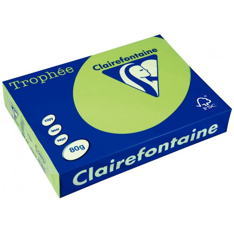 Image de  Ramette de 500 feuilles format A4 80g vert fluo CLAIREFONTAINE 