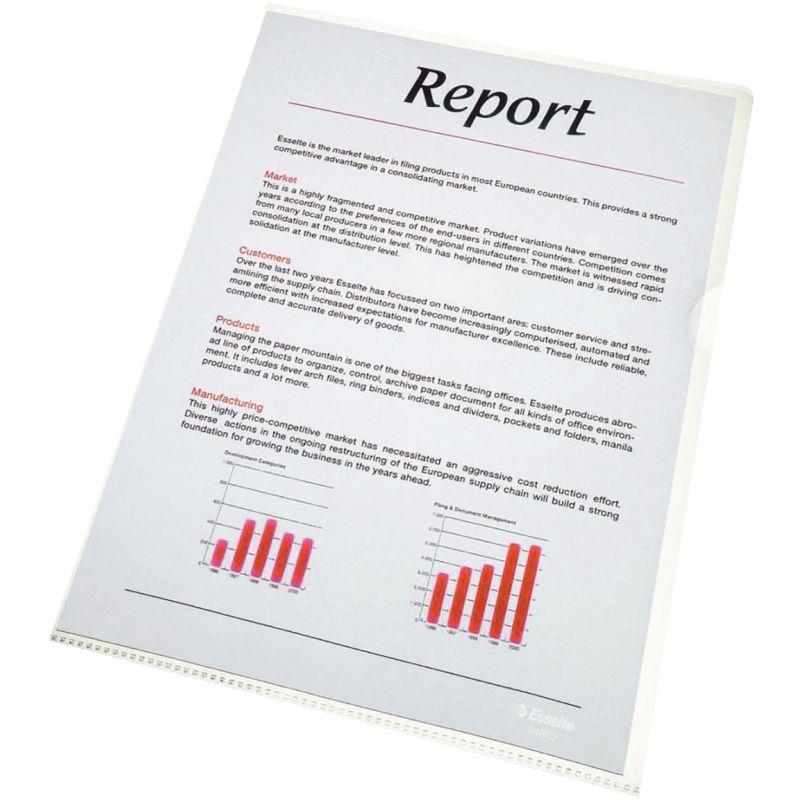 Image de  Boîte de 100 pochettes coin en polypropylène grainé 9/100ème, incolore 