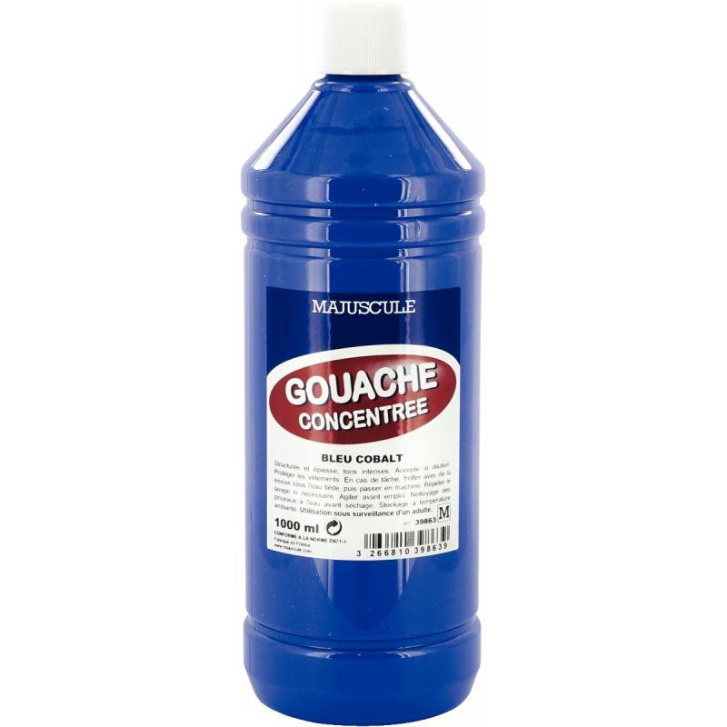 Image de  Flacon 1L de gouache concentrée MAJUSCULE, coloris bleu cobalt 