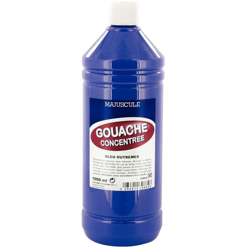 Image de  Flacon 1L de gouache concentrée MAJUSCULE, coloris bleu outremer 