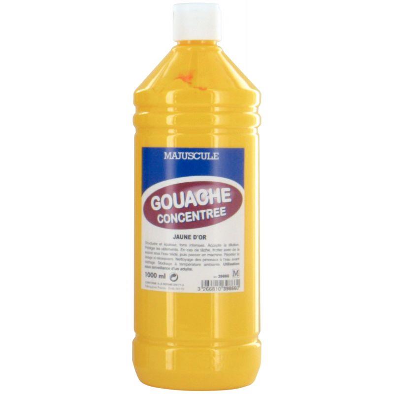 Image de  Flacon 1L de gouache concentrée MAJUSCULE,coloris jaune d''or 