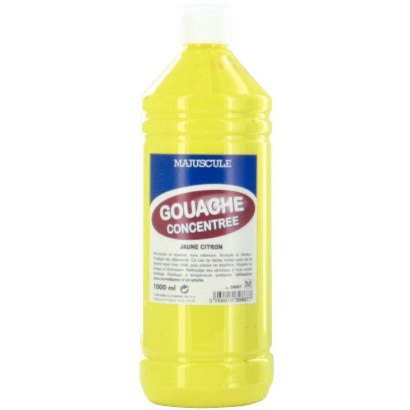 Image de  Flacon 1L de gouache concentrée MAJUSCULE,coloris jaune citron 