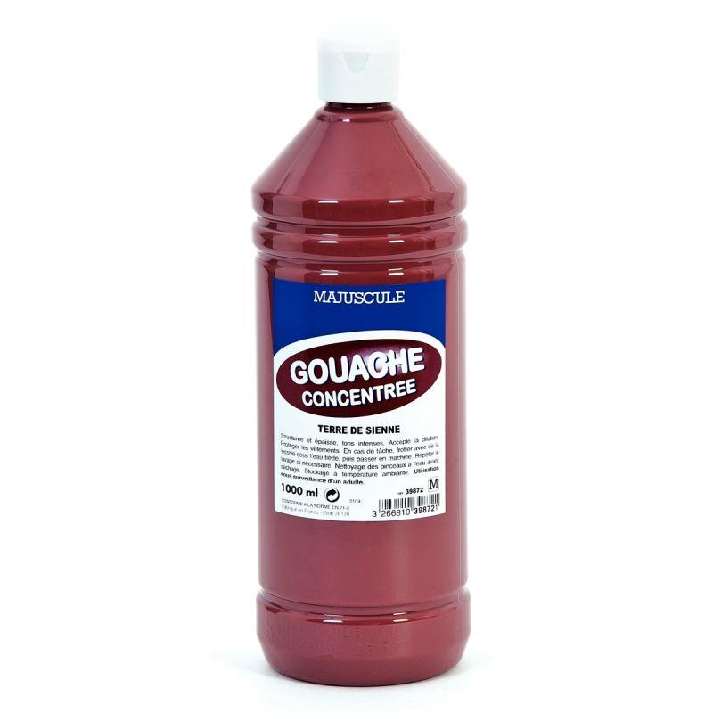 Image de  Flacon 1L de gouache concentrée MAJUSCULE, coloris terre de sienne 