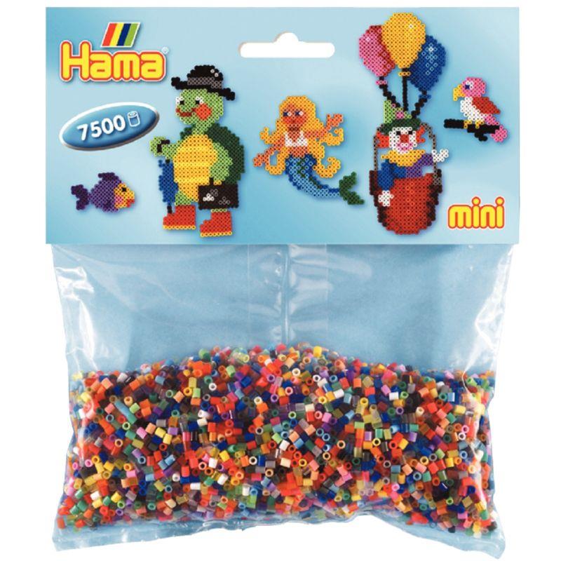 Image de  Sachet de 7 500 perles Hama à repasser taille mini coloris assortis 
