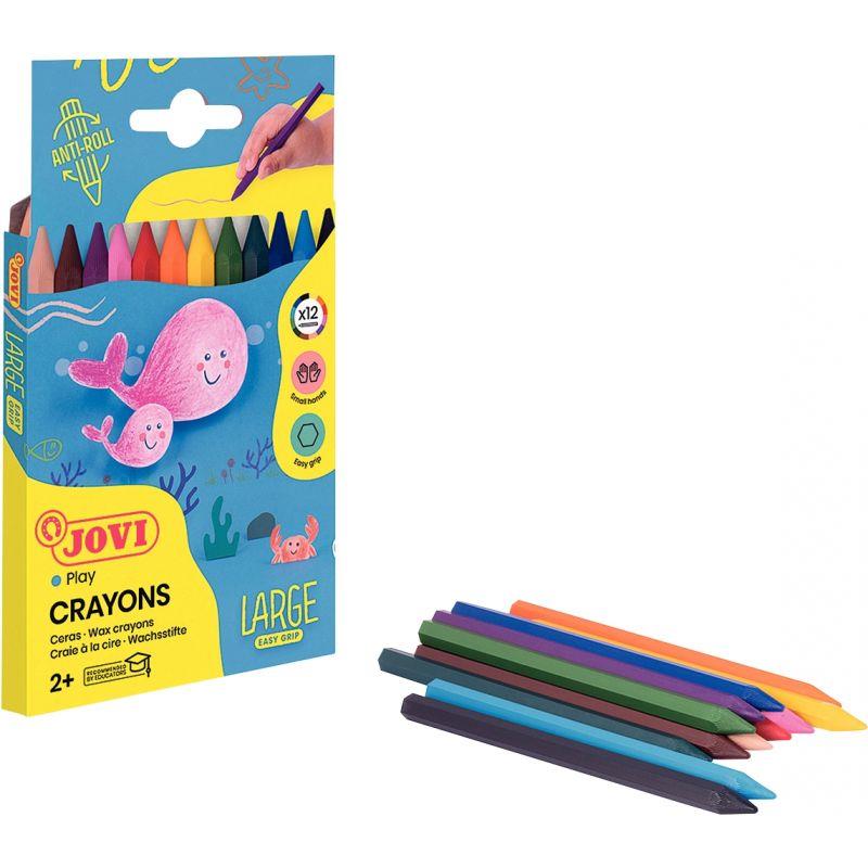 Image de  Pochette de 12 craies plastique assorties 