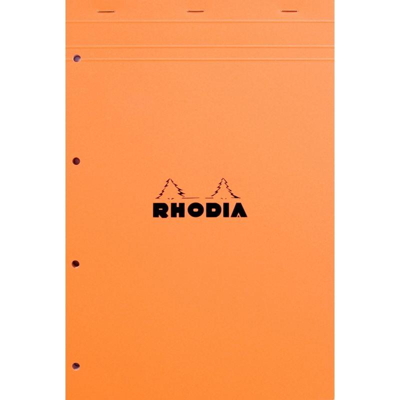 Image de  Bloc de bureau RHODIA 80 feuilles perforées, format A4+, quadrillé 5x5, papier blanc 80g 