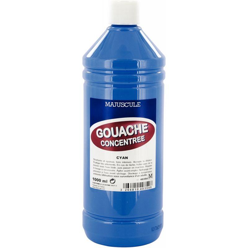 Image de  Flacon 1L de gouache concentrée MAJUSCULE, coloris  cyan 