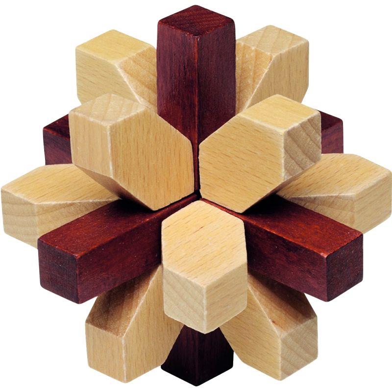 Image de  Casse tête fleur en bois 
