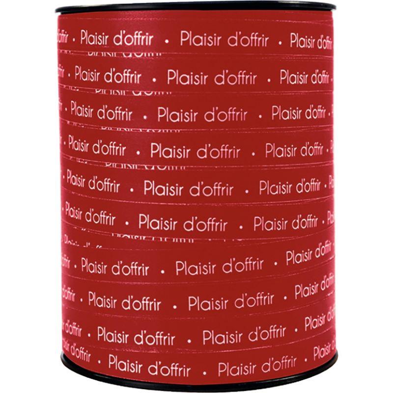 Image de  Bobine de bolduc Plaisir d''offrir 250m x 10mm couleur coloris rouge et blanc 