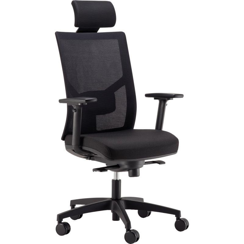 Image de  Fauteuil Eleganze avec tétière dos noir/assise noir 