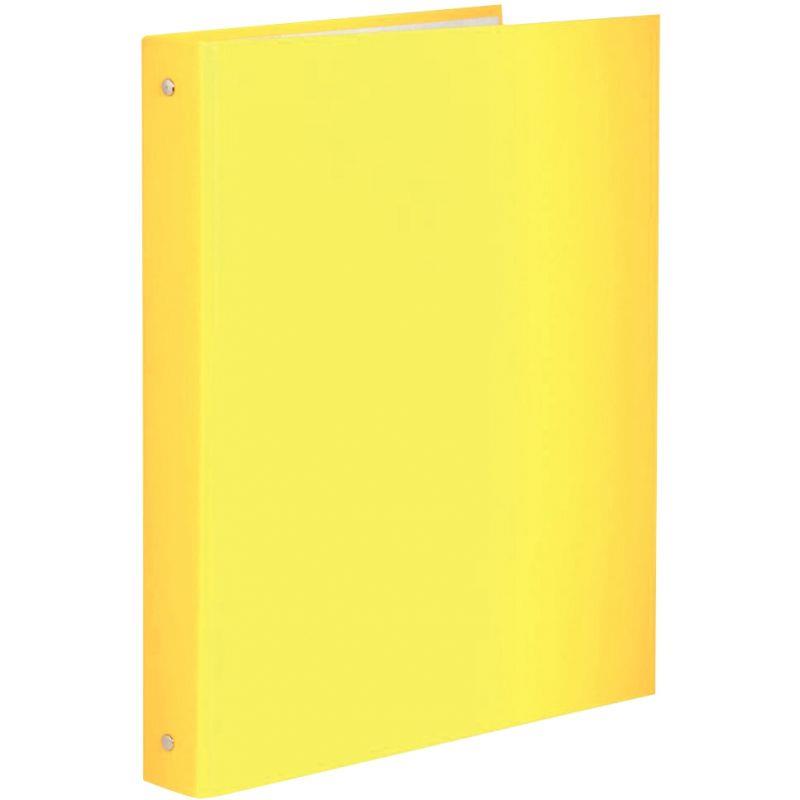 Image de  Classeur 4 anneaux en carton plastifié, format A4, dos 4 cm, jaune 