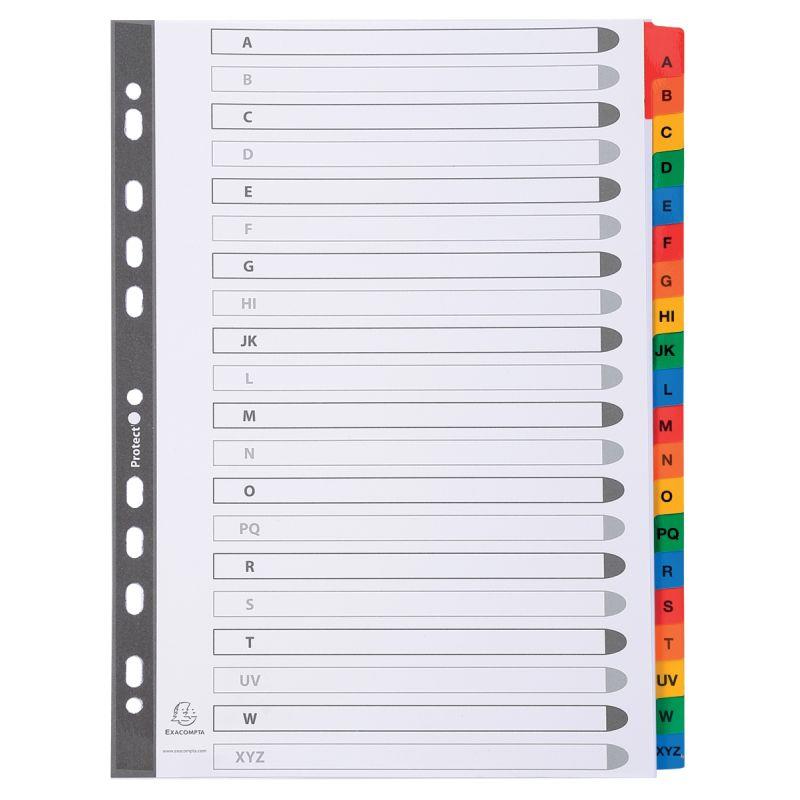 Image de  Jeu de 20 intercalaires alphabétiques en carte Mylar, format A4 