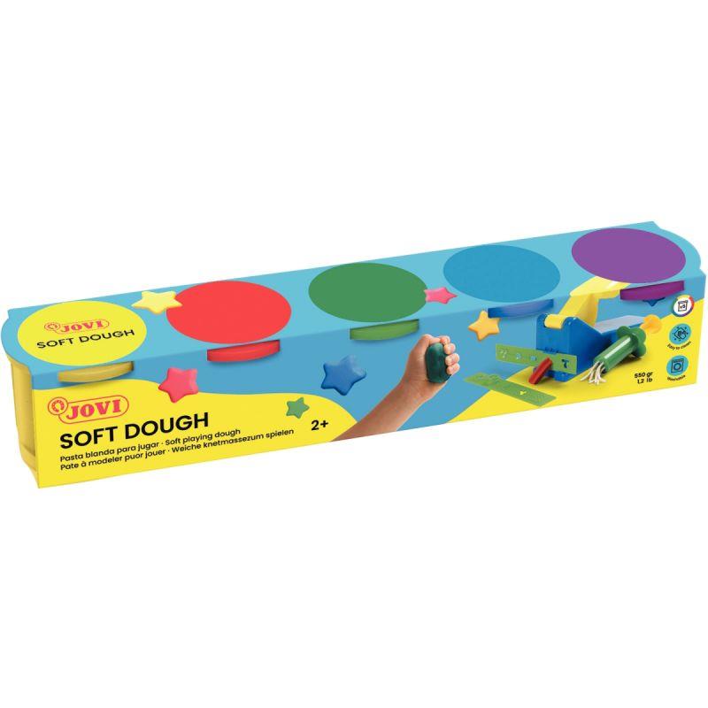 Image de  Set de 5 pots de 125 grammes de pâte à jouer blandiver couleurs primaires assorties 