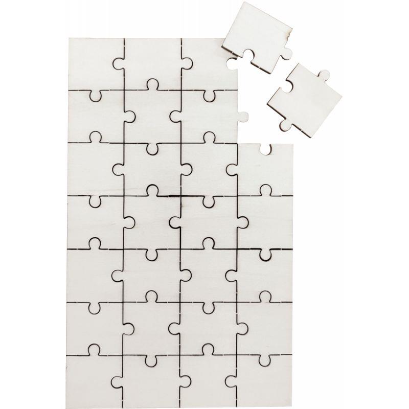 Image de  Lot de 10 puzzles en bois de 28 pièces, format 12x19 cm 