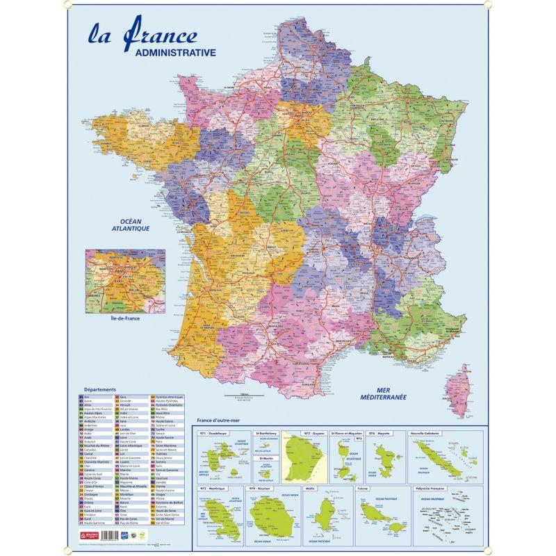 Image de  Carte souple murale les départements de la France 