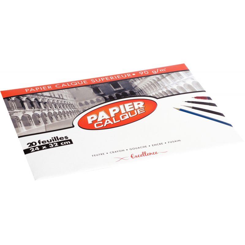 Image de  Pochette de 20 feuilles de papier calque 24x32cm 90g EXCELLENCE 