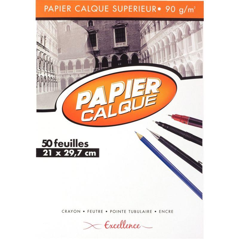 Image de  Bloc de 50 feuilles de papier calque 21x29,7cm 90g EXCELLENCE 
