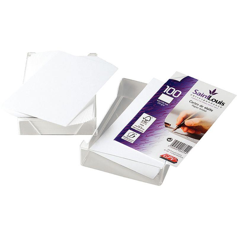 Image de  Boite de 100 cartes de visite blanches 82X128mm 220g 