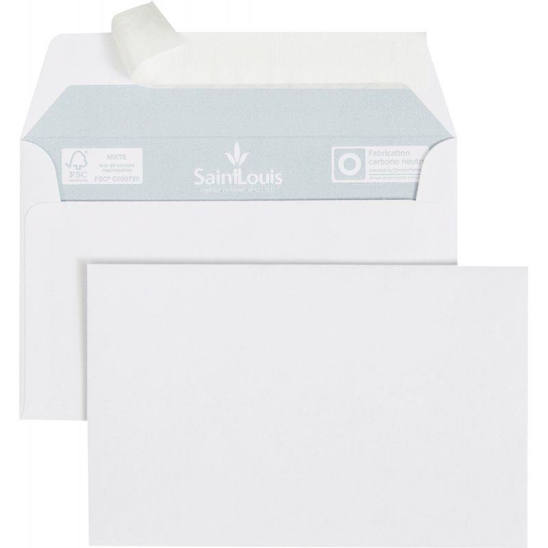 Image de  Paquet de 25 enveloppes blanches 90x140mm 100g pour cartes de visite 